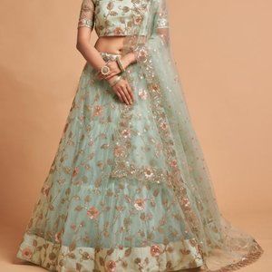 Nidra Baby Blue Lehenga -  Brand New